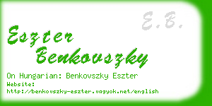 eszter benkovszky business card